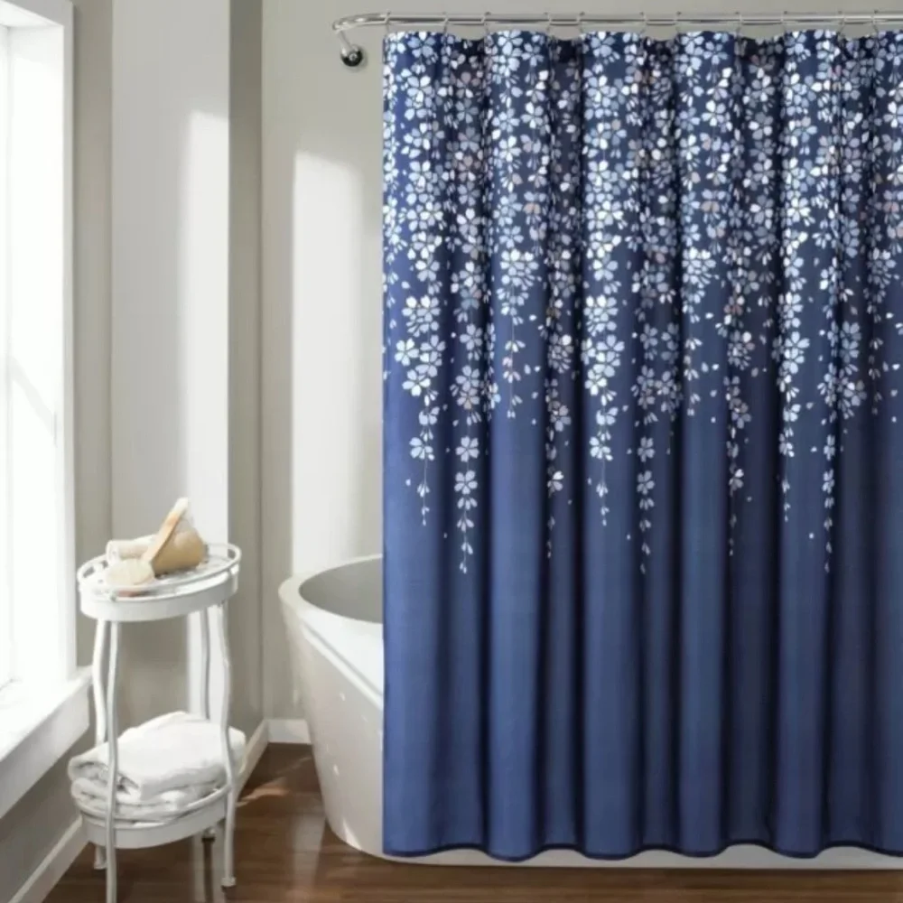 NEW Lush Decor Weeping Flower Shower Curtain 72” x 72”